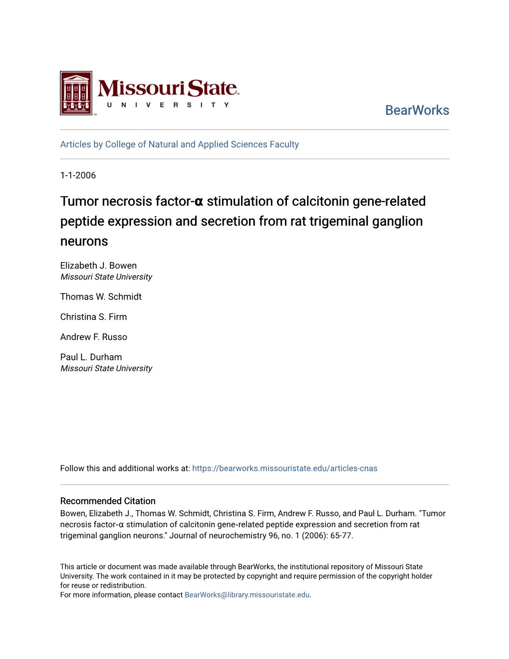 Stimulation of Calcitonin Gene-Related Peptide Expression and Secretion from Rat Trigeminal Ganglion Neurons