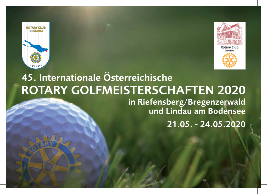 ROTARY GOLFMEISTERSCHAFTEN 2020 in Riefensberg/Bregenzerwald Und Lindau Am Bodensee 21.05