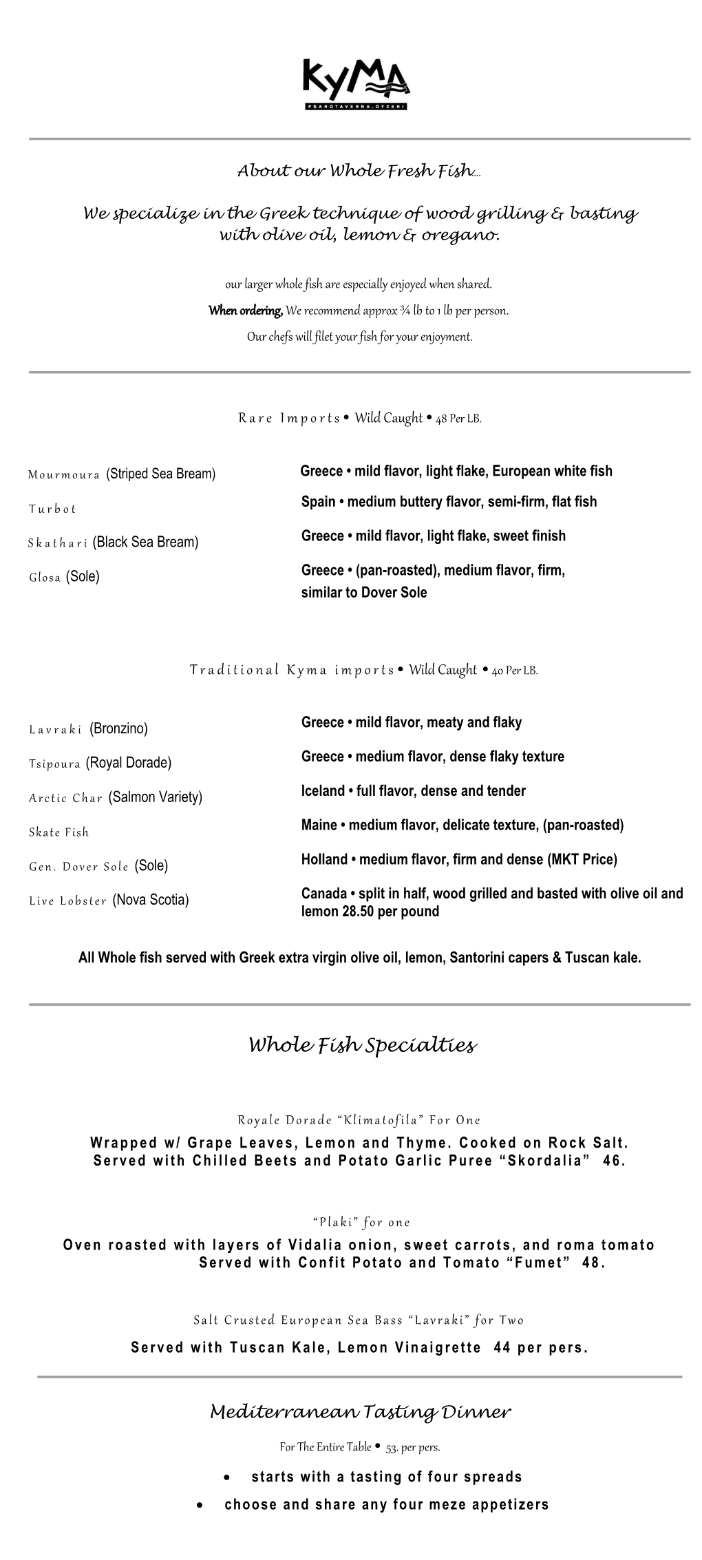 Whole Fish Specialties