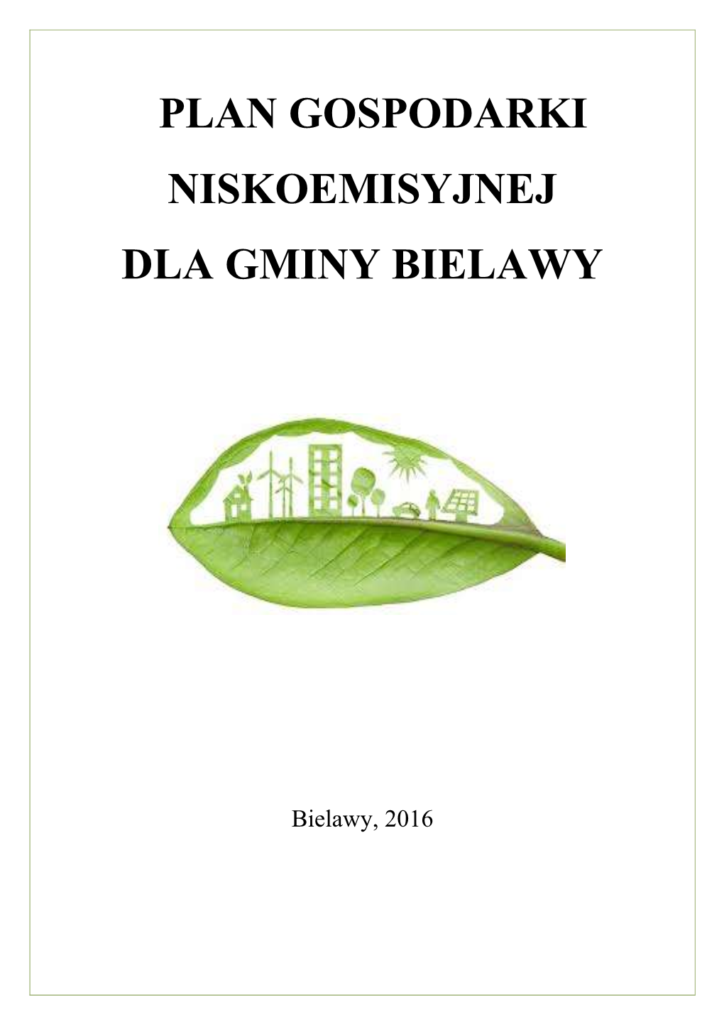 Plan Gospodarki Niskoemisyjnej Dla Gminy Bielawy