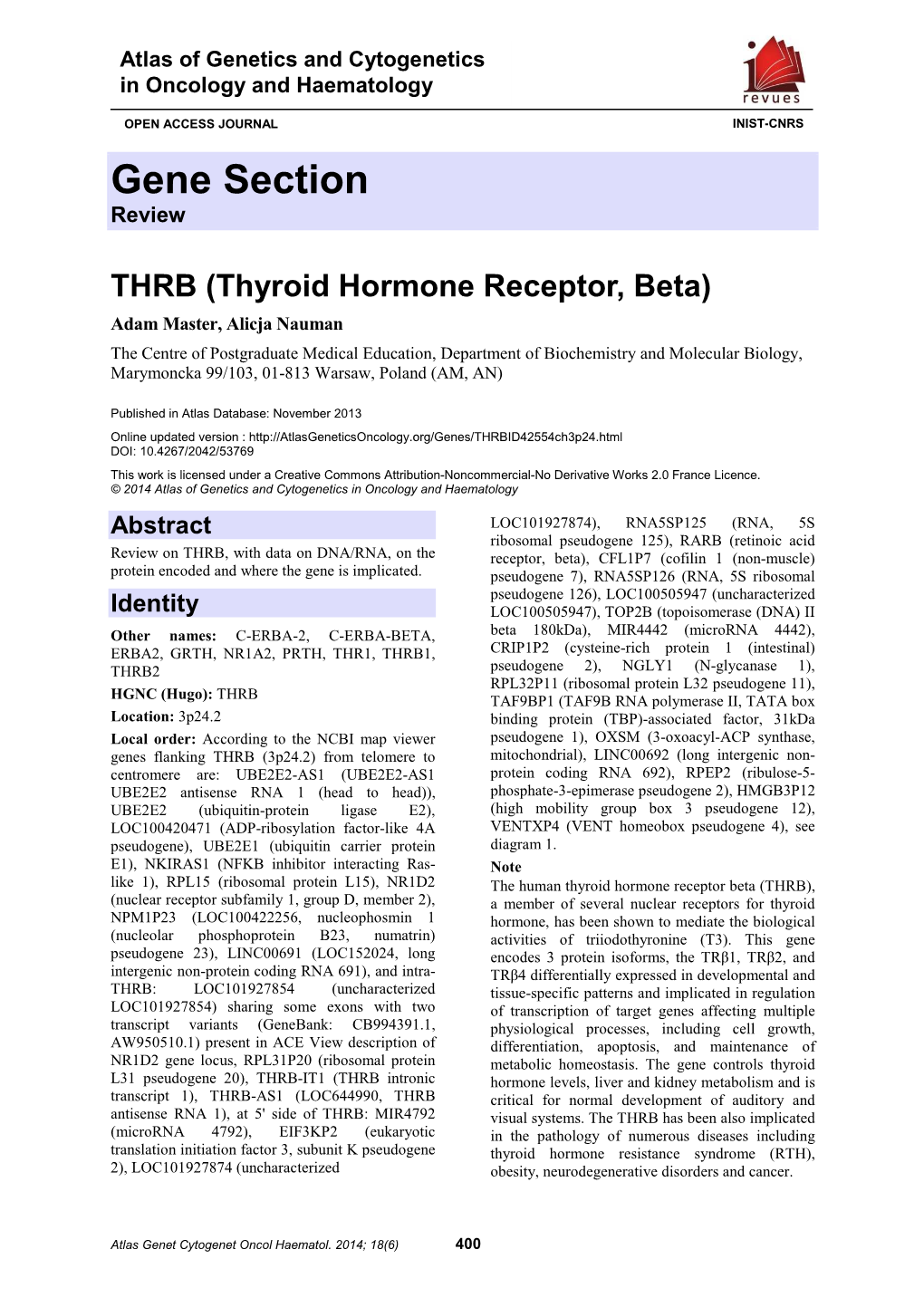 Gene Section Review