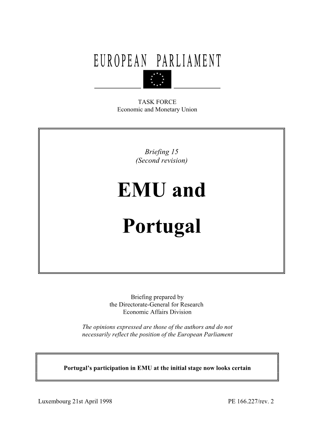 EMU and Portugal