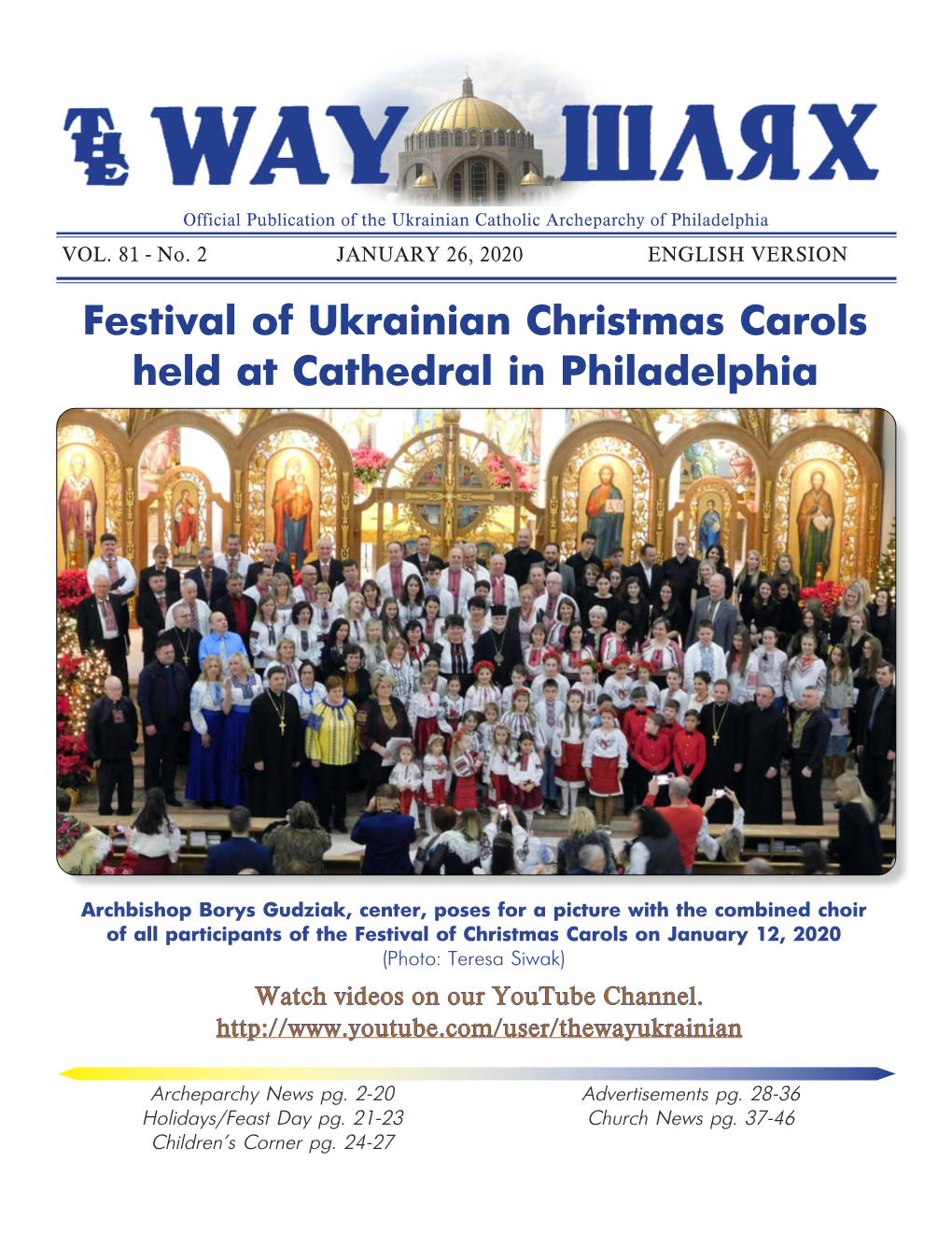 Festival of Ukrainian Christmas Carols Held at Cathedral in Philadelphia