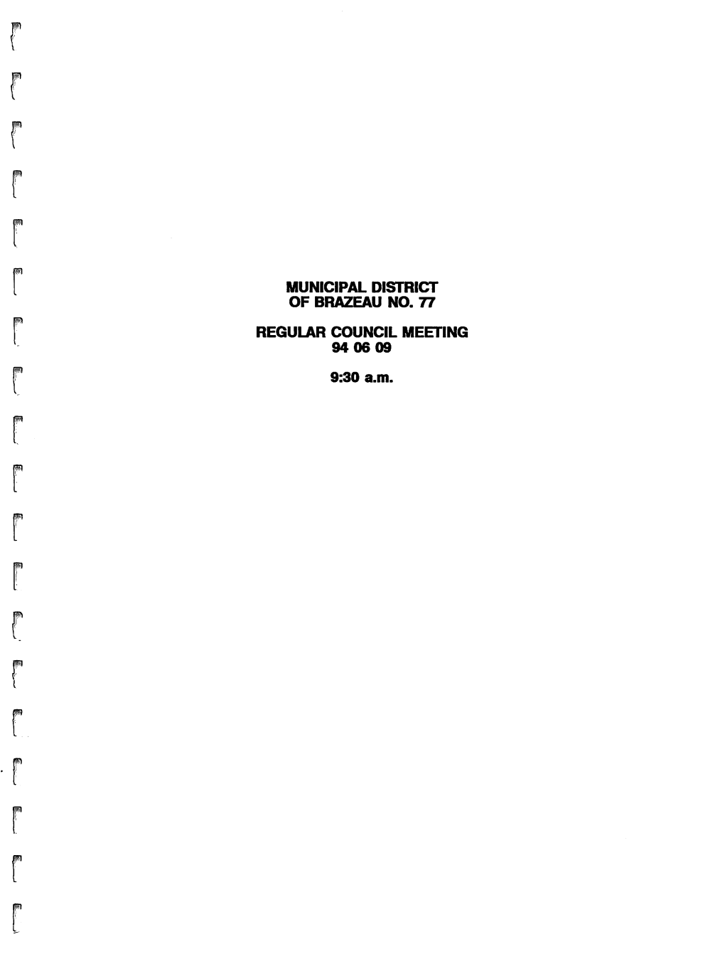 Municipal District of Brazeau No. 77 Regular