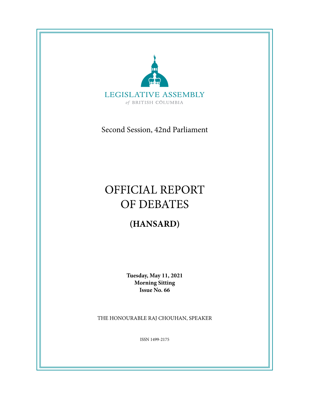 Official Report of Debates (Hansard)