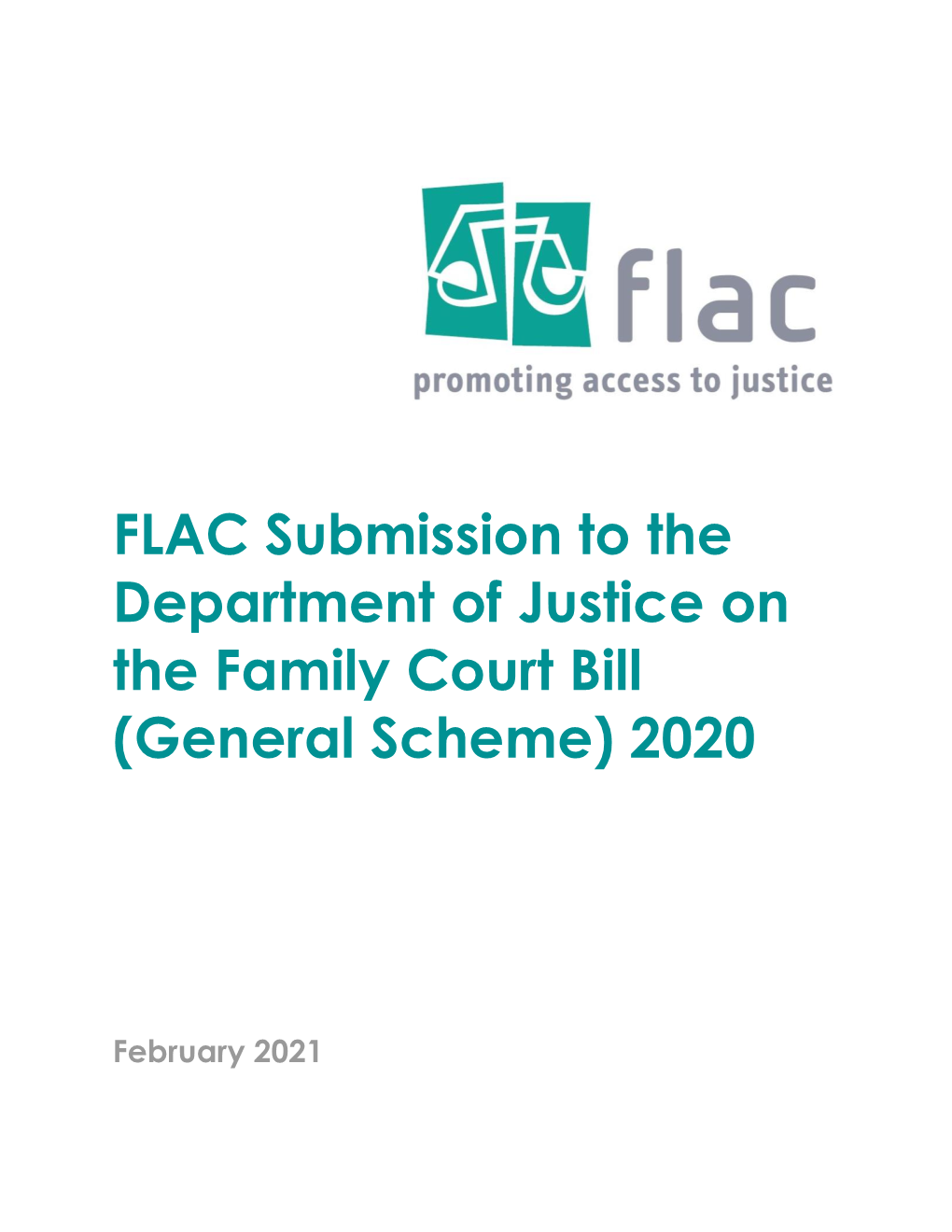 FLAC Submission to the Department of Justice on the Family Court Bill (General Scheme) 2020