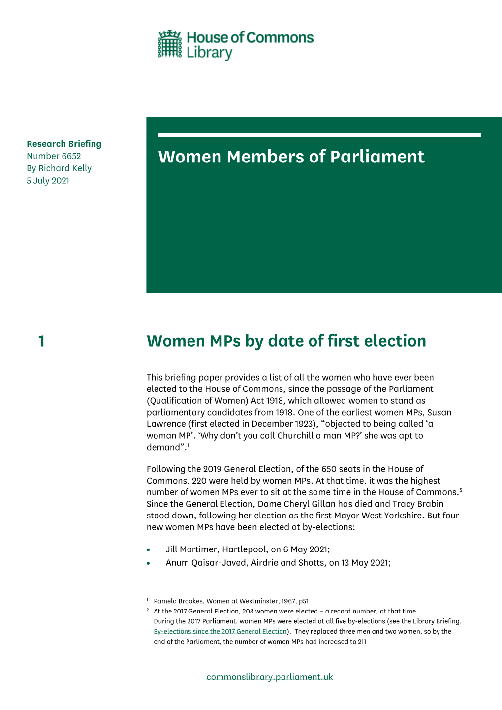 (6652): Women Members of Parliament