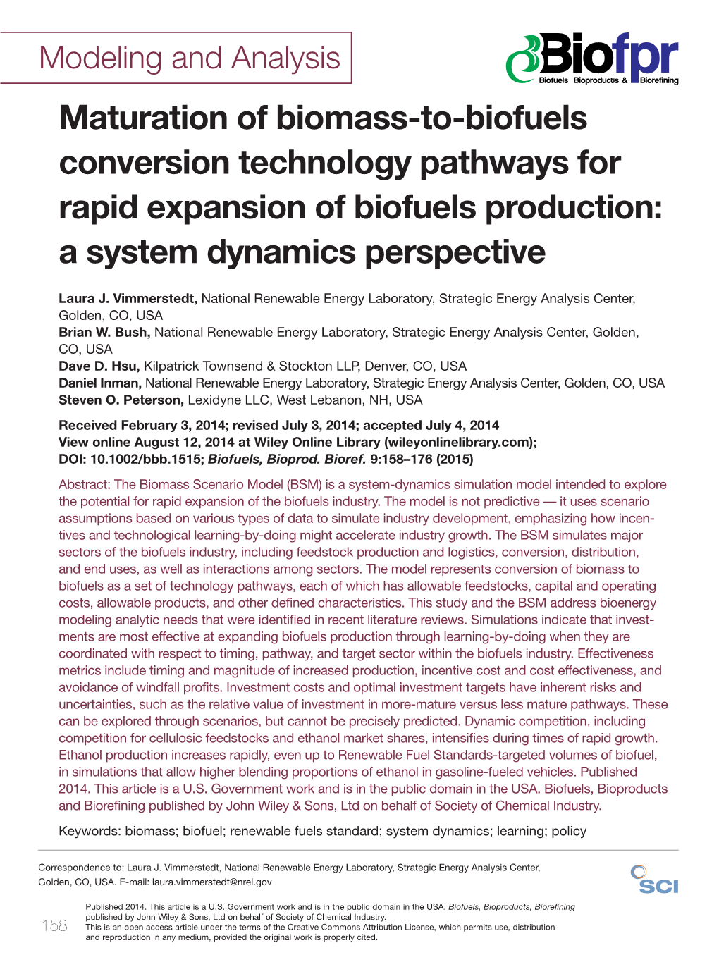 Maturation of Biomass-To-Biofuels Conversion Technology Pathways for Rapid Expansion of Biofuels Production: a System Dynamics Perspective