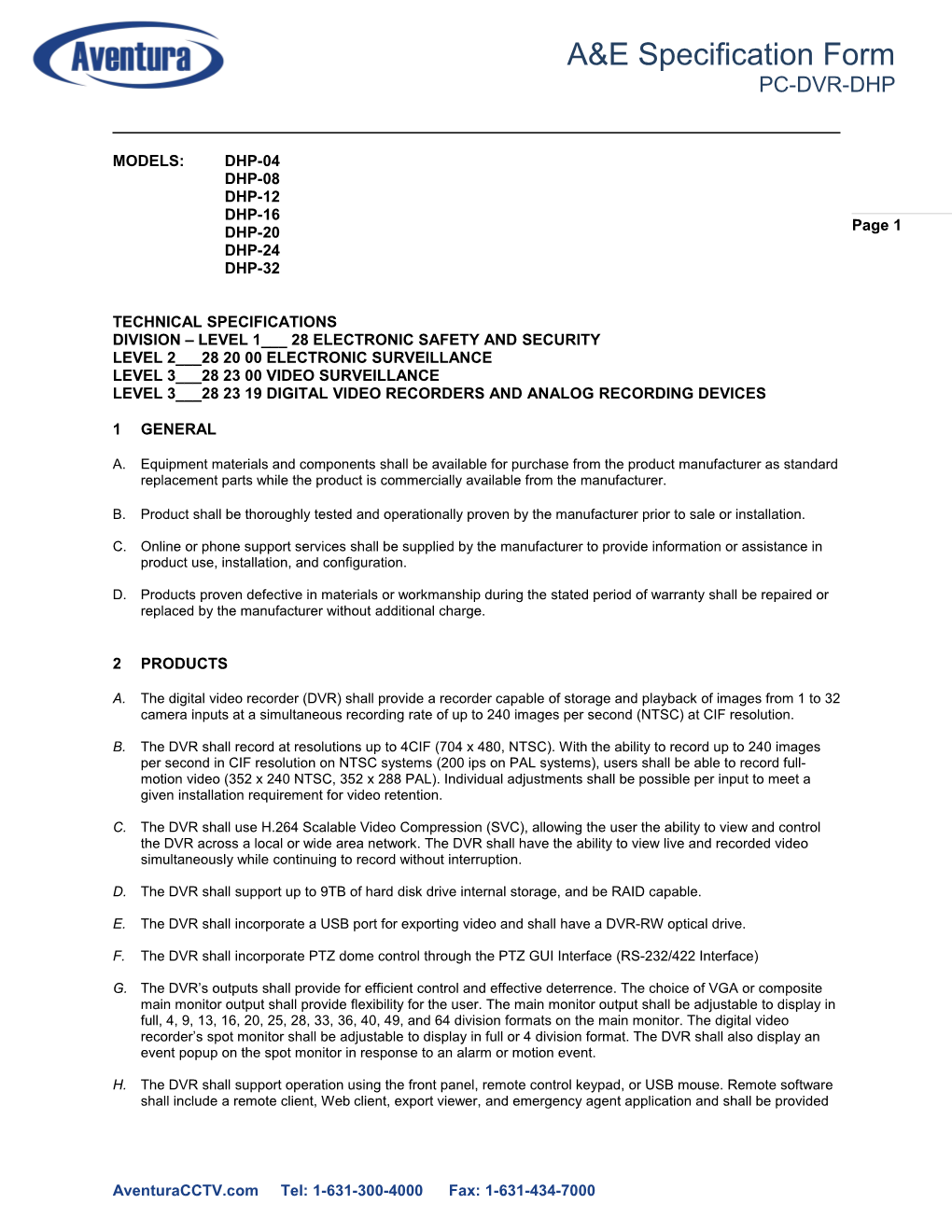 Division Level 1___ 28 Electronic Safety and Security