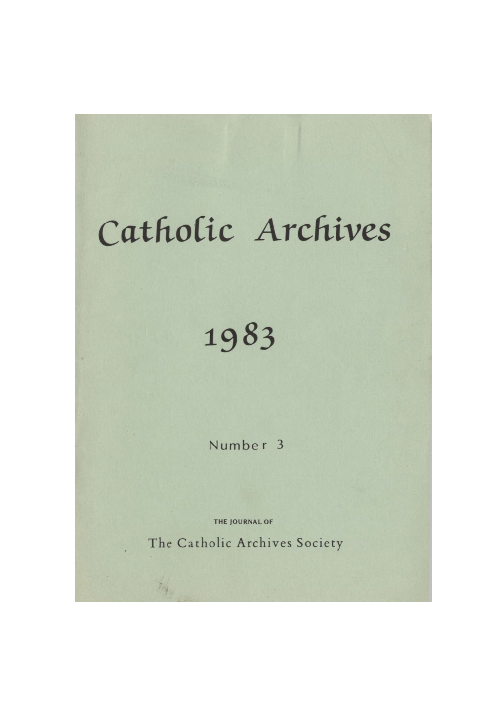 Catholic Archives 1983