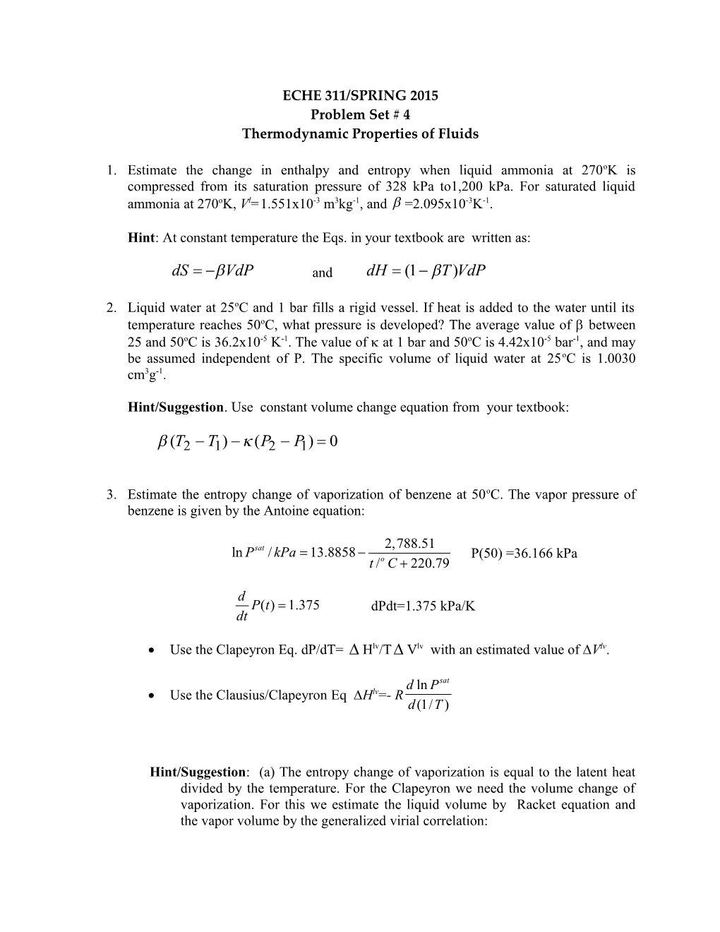 Thermodynamic Properties of Fluids