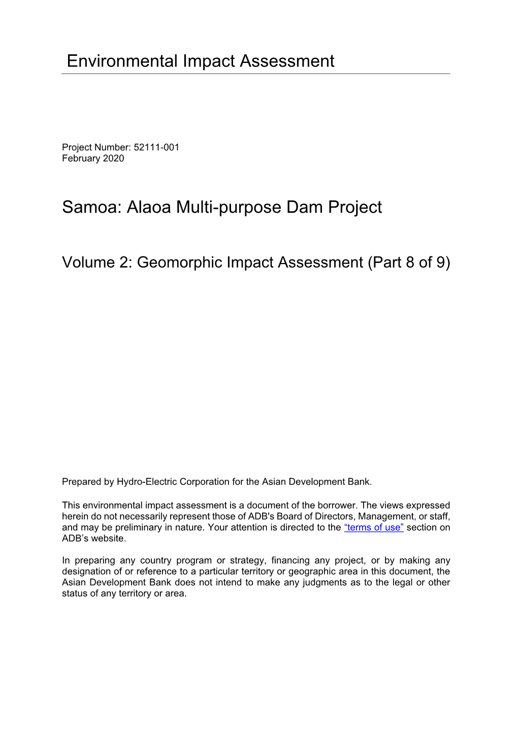 Geomorphic Impact Assessment (Part 8 of 9)