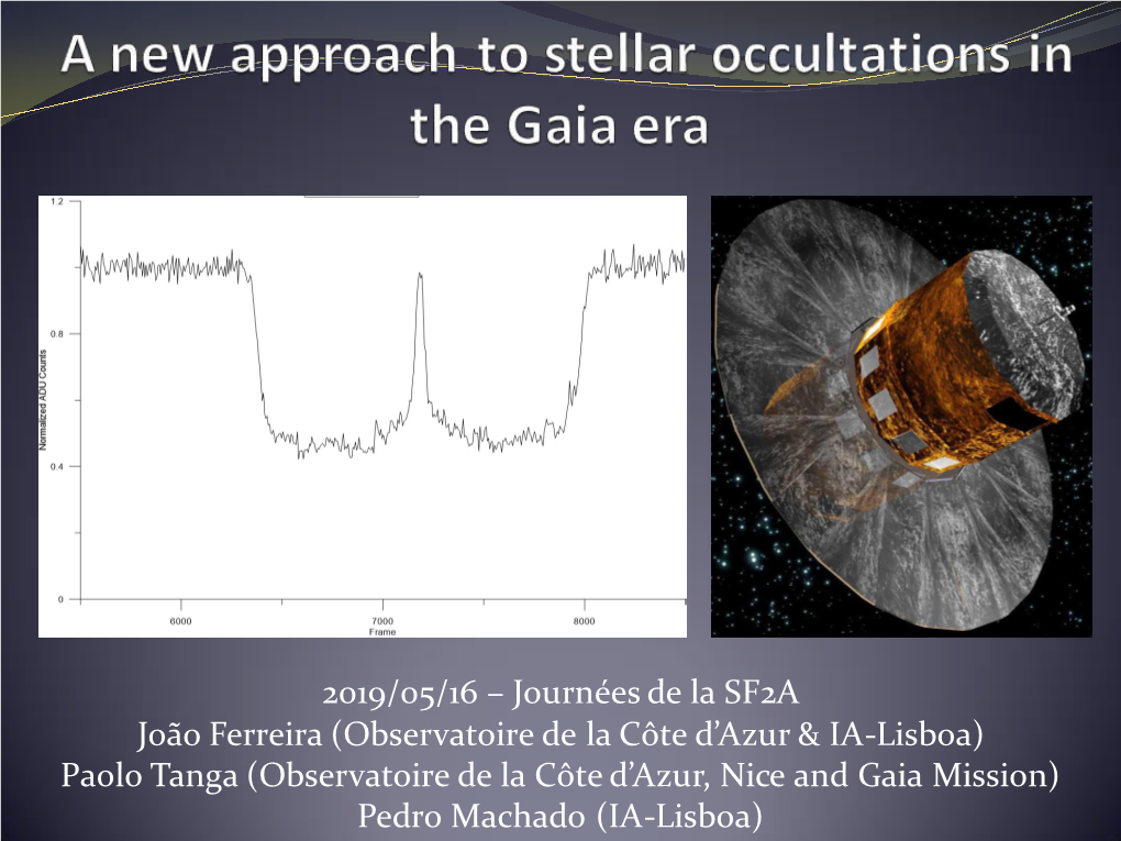 2019/05/16 – Journées De La SF2A João Ferreira (Observatoire De La