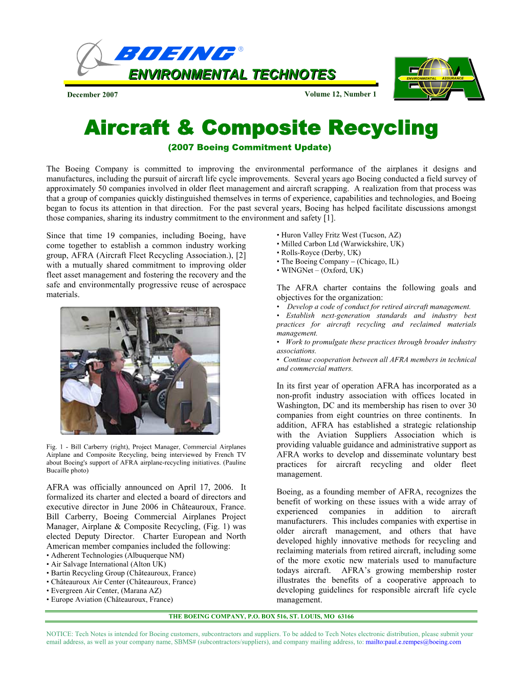 Aircraft & Composite Recycling