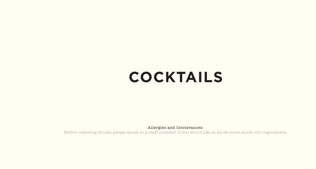 Cocktail Menu