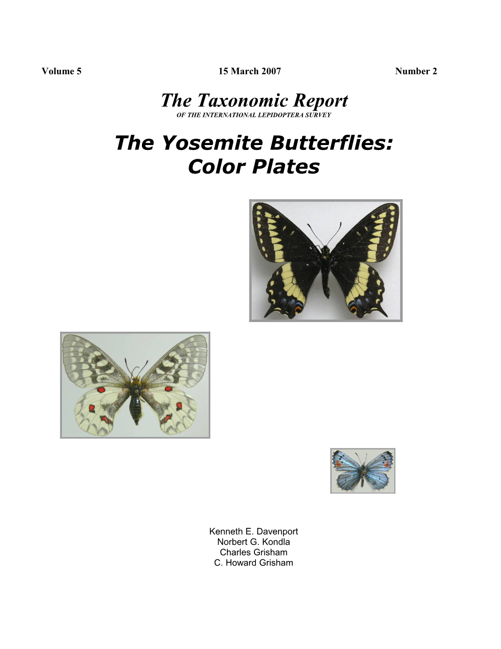 The!Yosemite!Butterflies;! Color!Plates! ! ! !