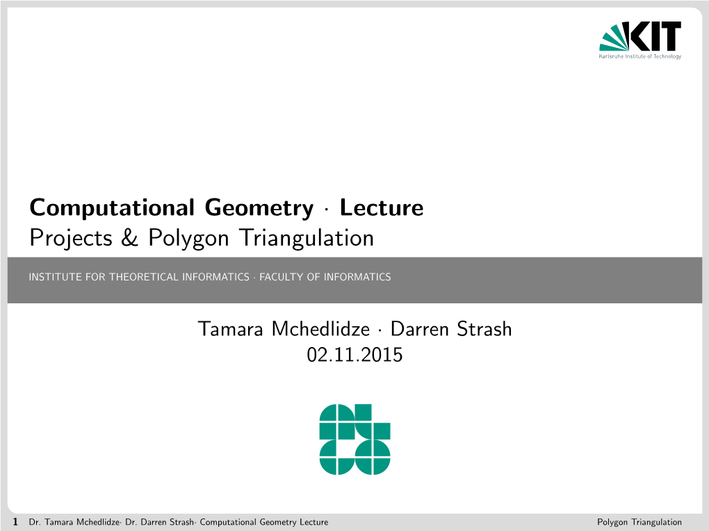 Computational Geometry · Lecture Projects & Polygon Triangulation