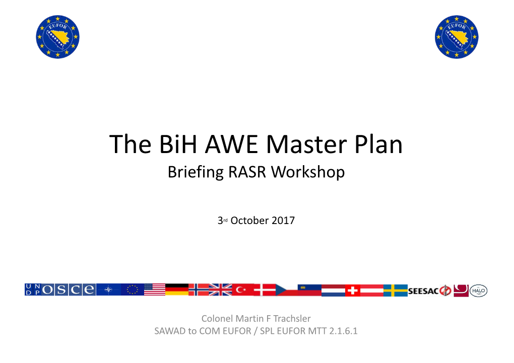 AWE Master Plan Briefing RASR Workshop