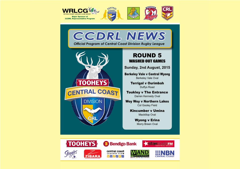 CCDRL NEWS Official Program of Central Coast Division Rugby League