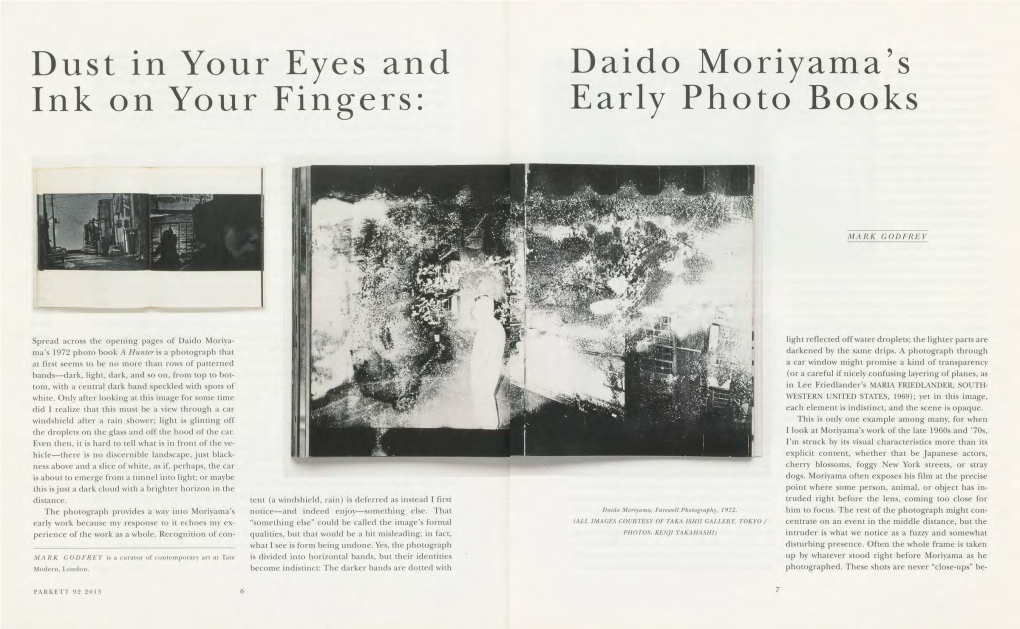 Daido Moriyama's Early Photo Books