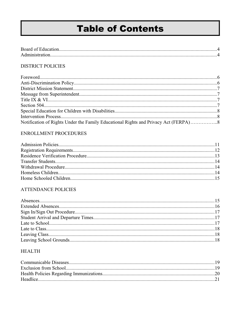 Table of Contents s252