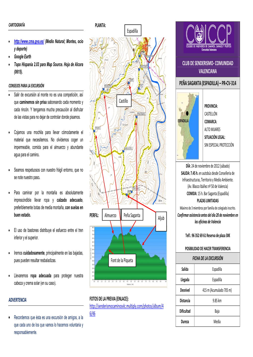 Comunidad Valenciana Peña Saganta (Espadilla) – Pr-Cv