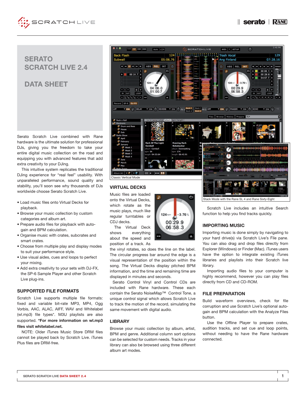 Scratch Live Data Sheet