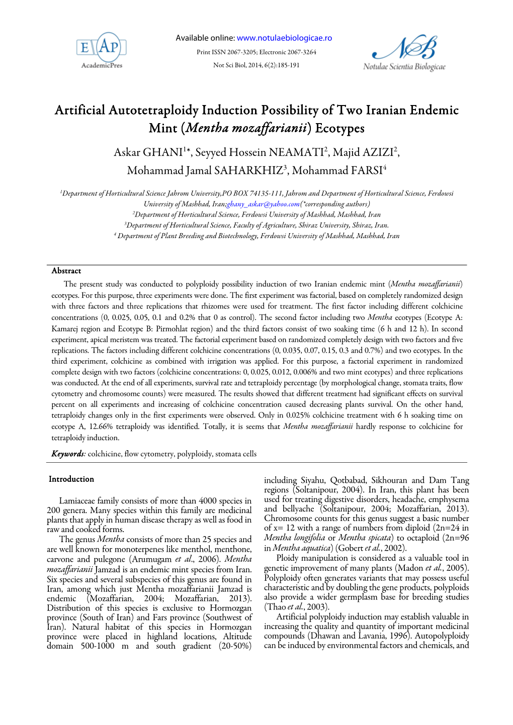 Artificial Autotetraploidy Induction Possibility Of