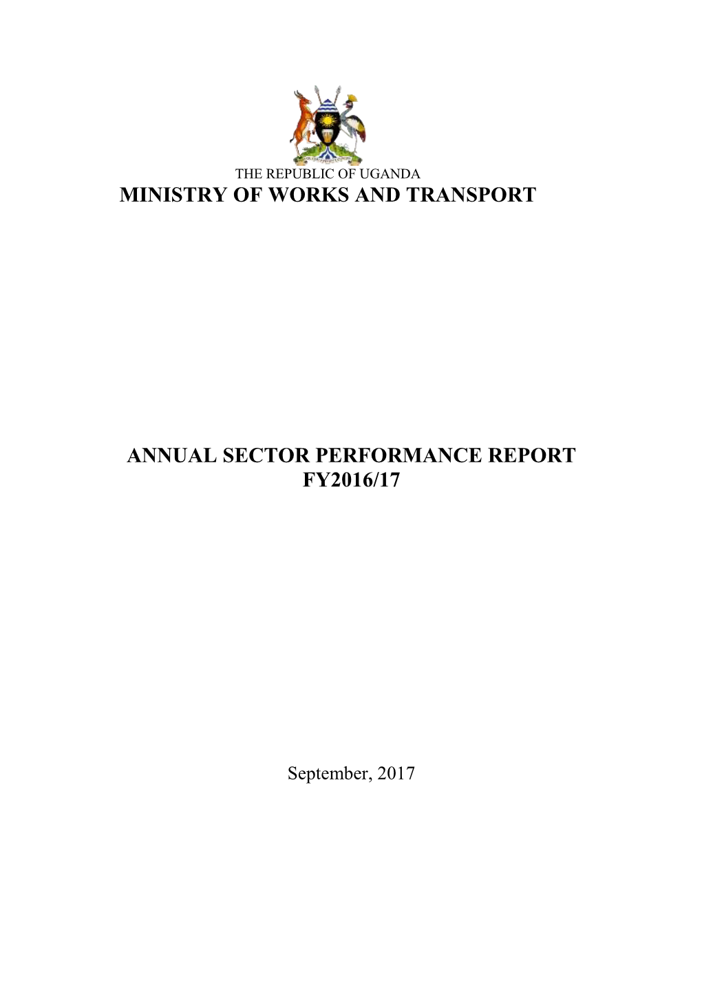 Transport Sector Annual Performance Report 2014/2015