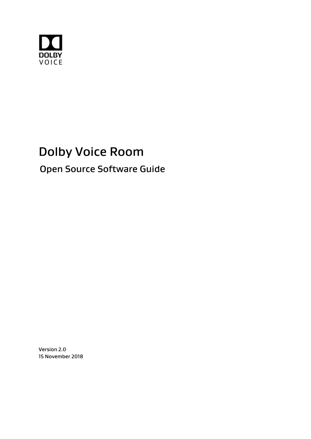 Dolby Voice Room Open Source Software Guide