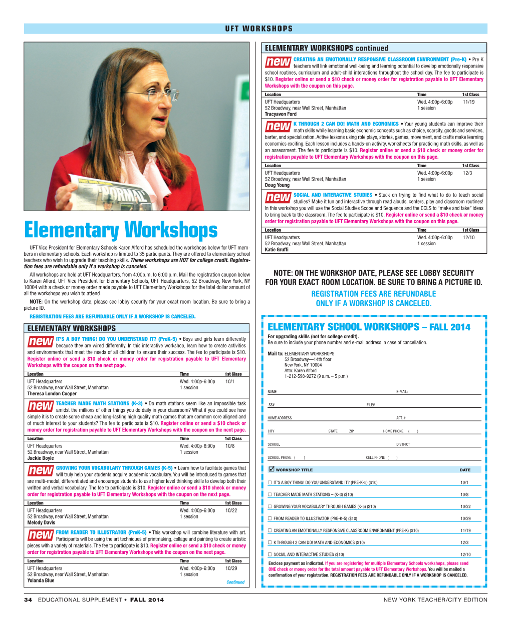 Elementary Workshops