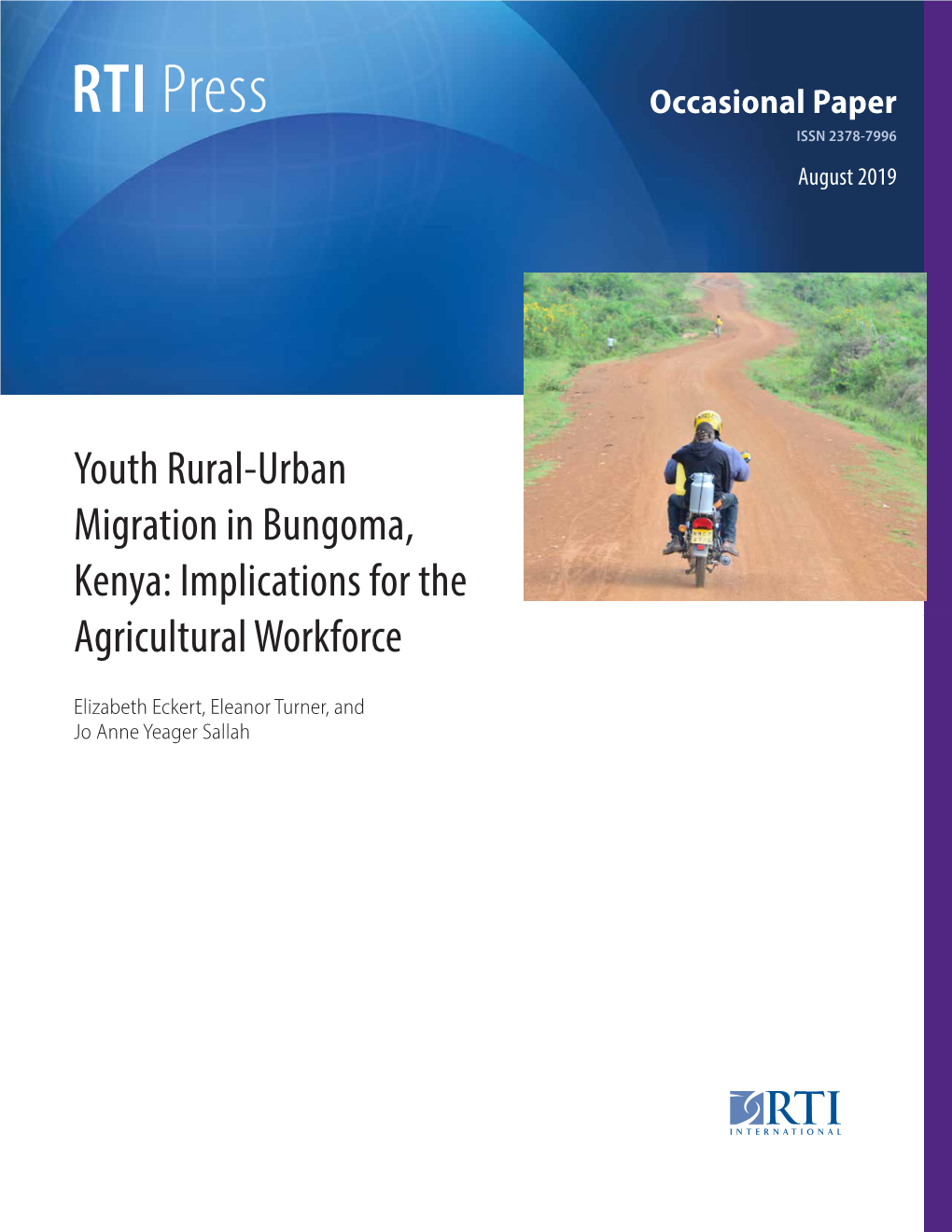 Youth Rural-Urban Migration in Bungoma, Kenya: Implications for the Agricultural Workforce