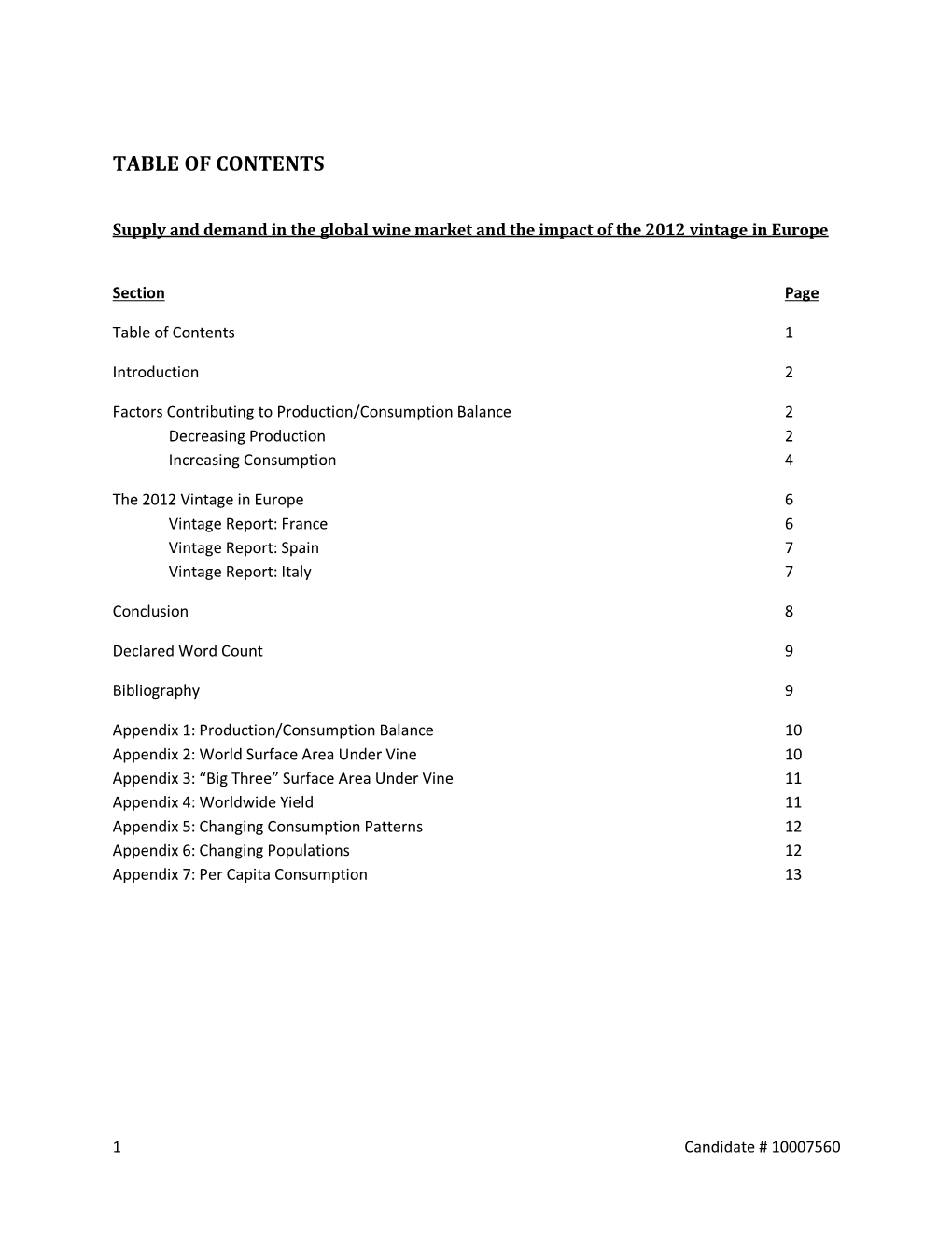 Table of Contents