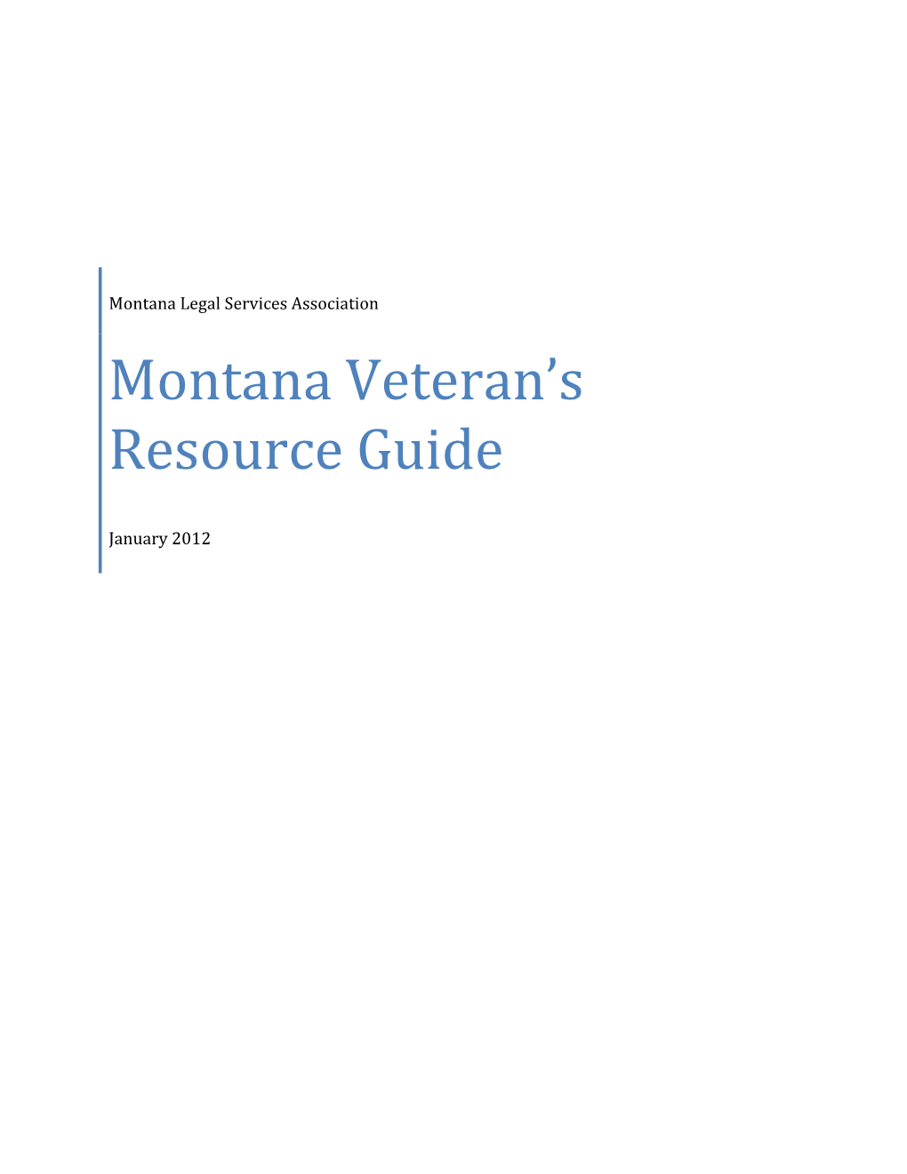 Montana Veteran's Resource Guide