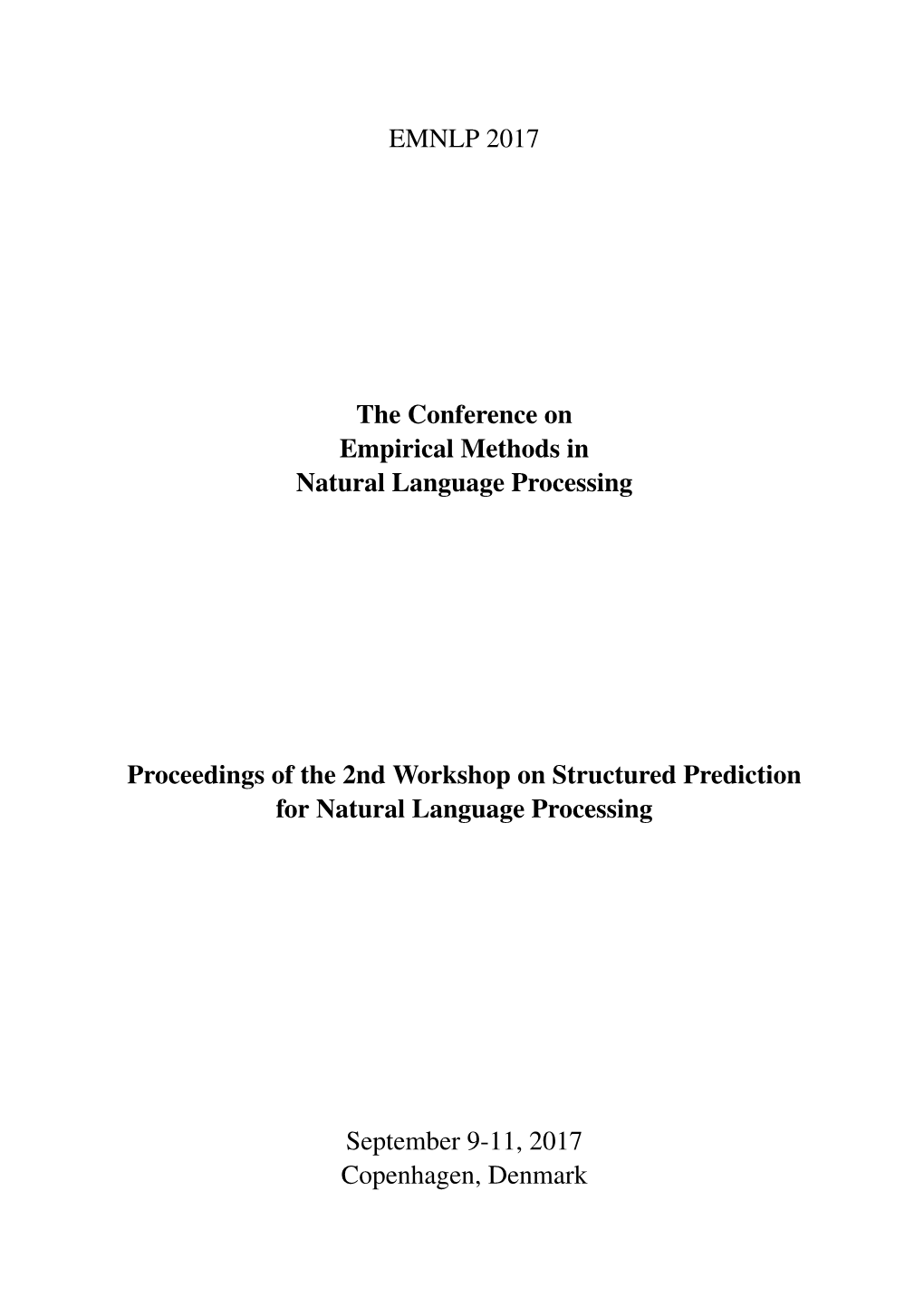 Proceedings of the 2Nd Workshop on Structured Prediction for Natural Language Processing