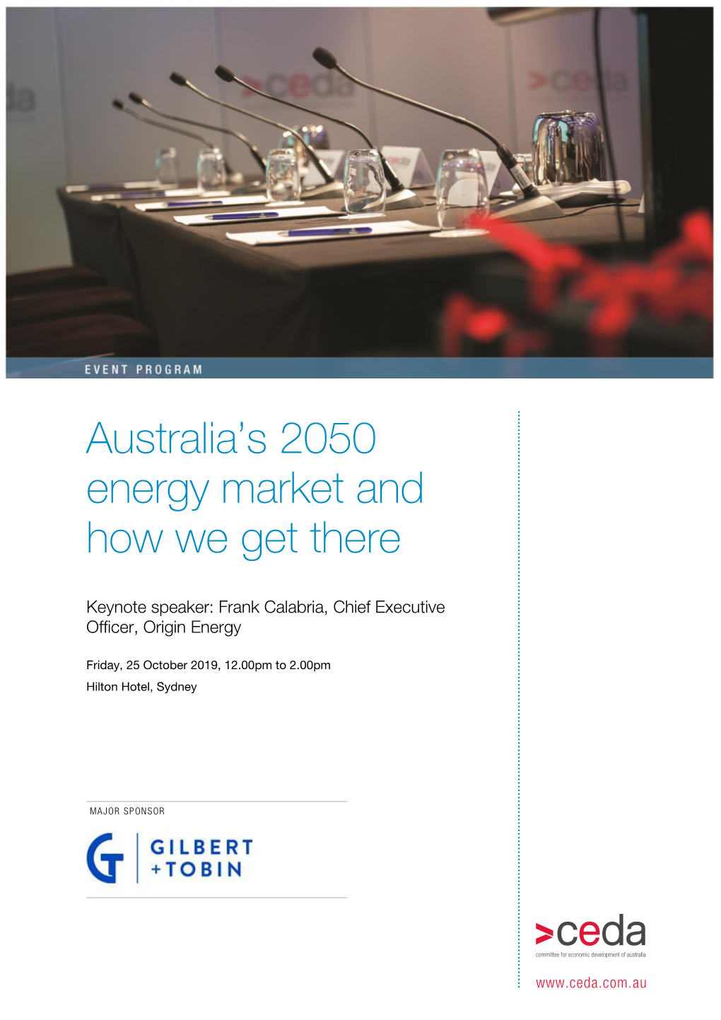 Australia's 2050 Energy Market and How We Get There