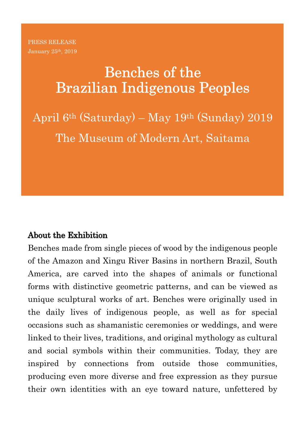 Benches of the Brazilian Indigenous Peoples