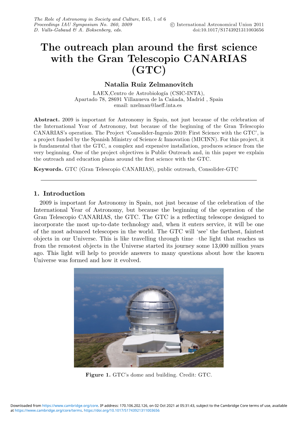 The Outreach Plan Around the First Science with the Gran Telescopio