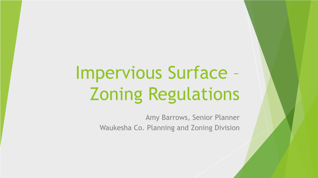 Impervious Surface – Zoning Regulations