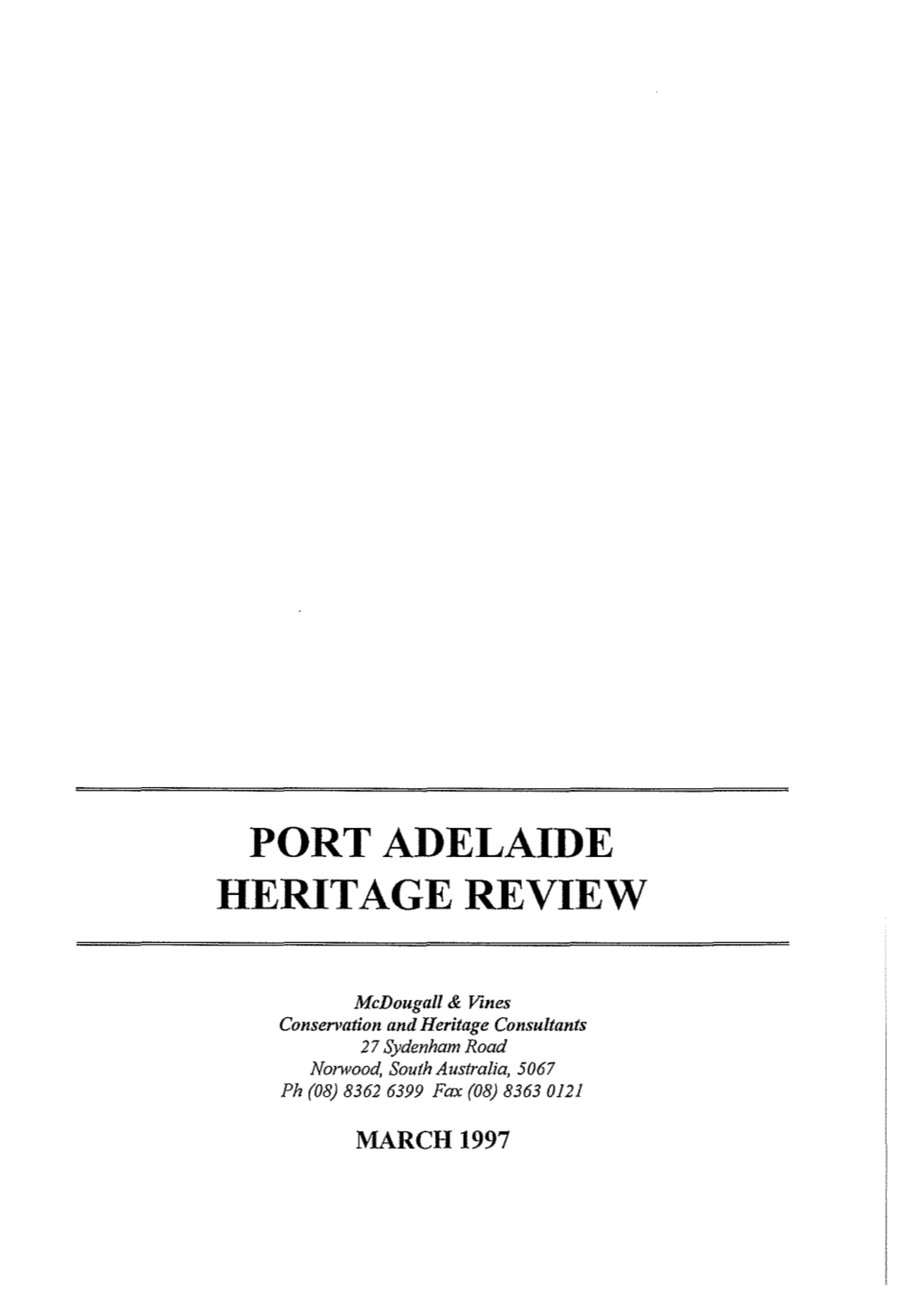 Port Adelaide Heritage Review