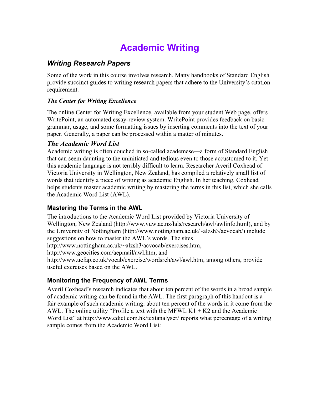 Academic Writing