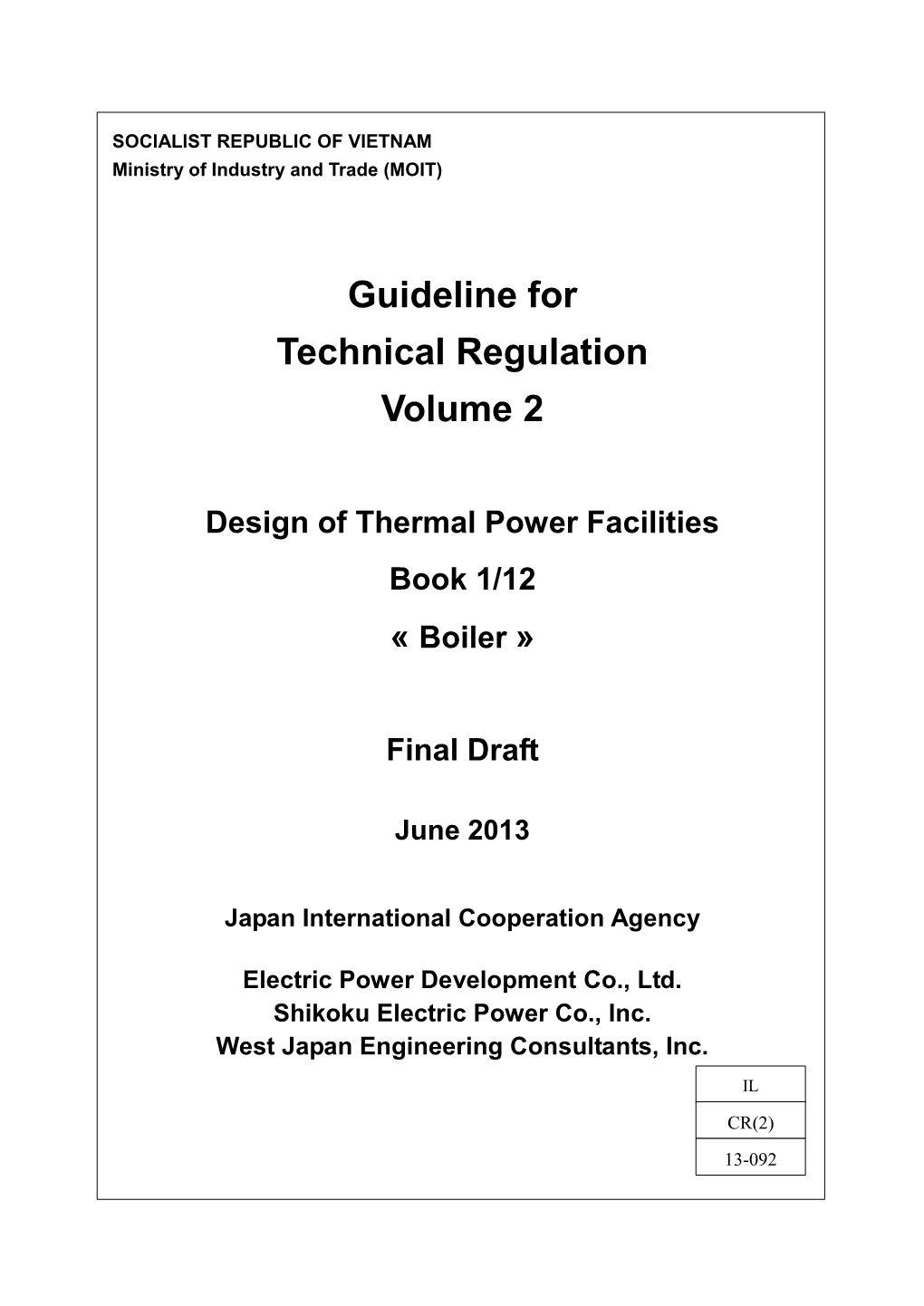 Guideline for Technical Regulation Volume 2