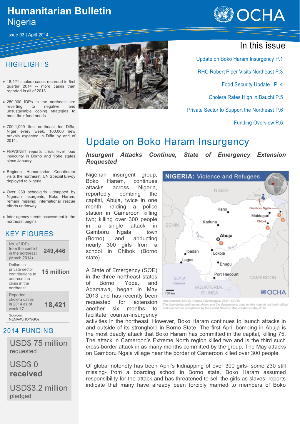 Humanitarian Bulletin Update on Boko Haram Insurgency