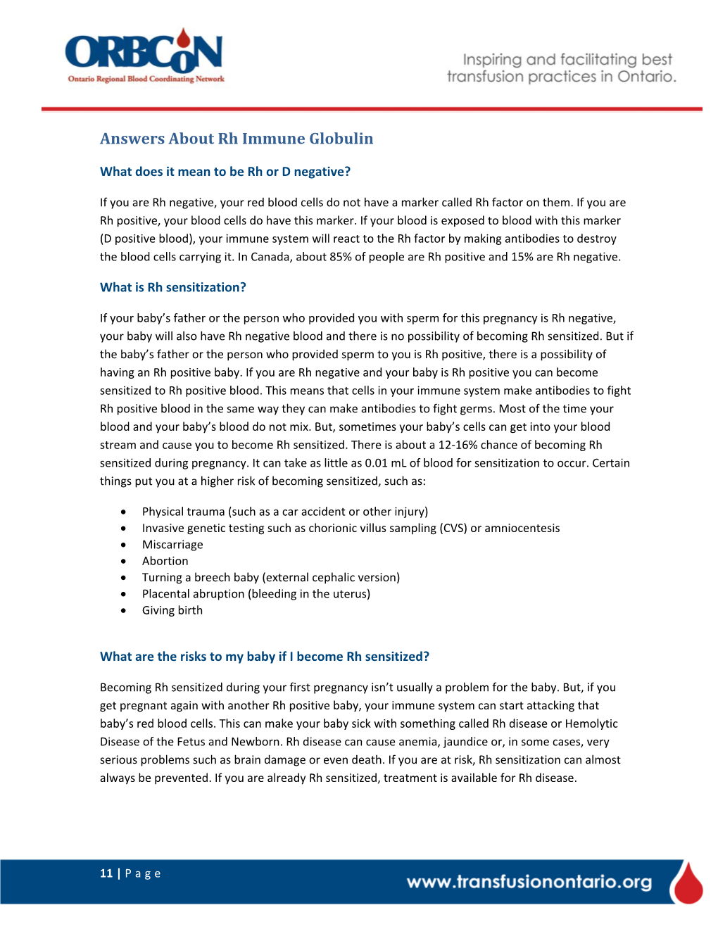 Answers About Rh Immune Globulin