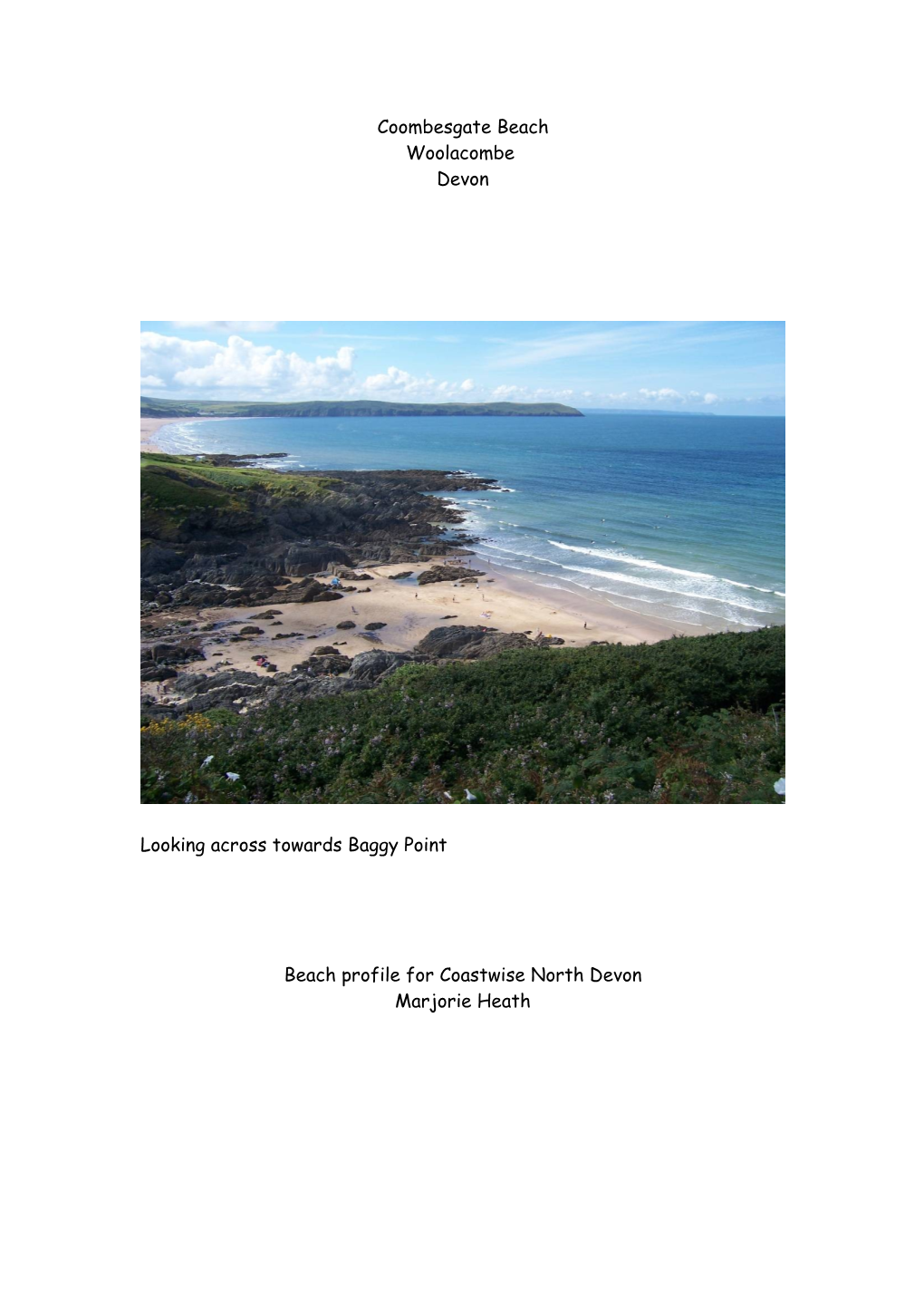 Coombesgate Beach Woolacombe Devon Looking Across Towards