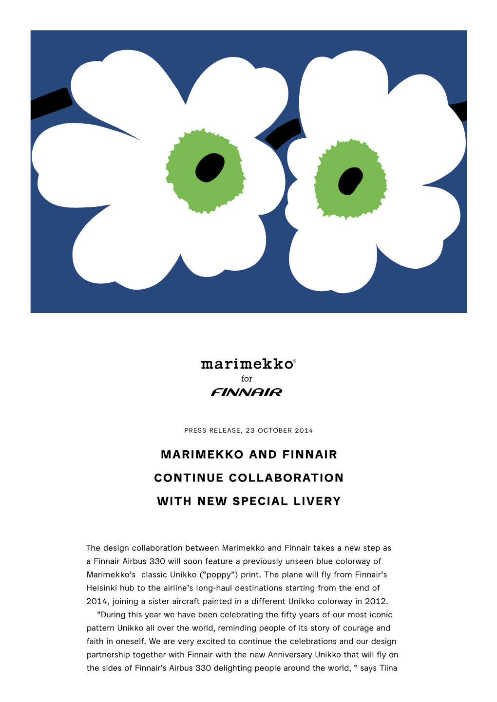 Marimekko and Finnair Continue Collaboration with New Special Livery