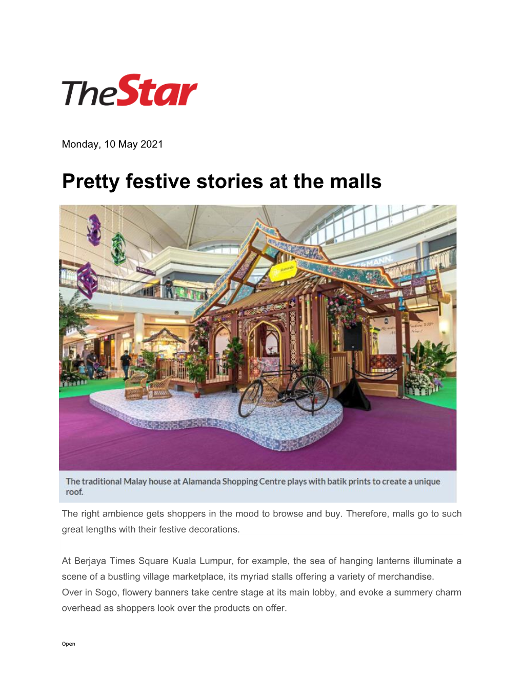 Pretty Festive Stories at the Malls