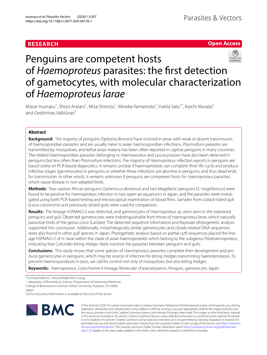 Penguins Are Competent Hosts of Haemoproteus Parasites