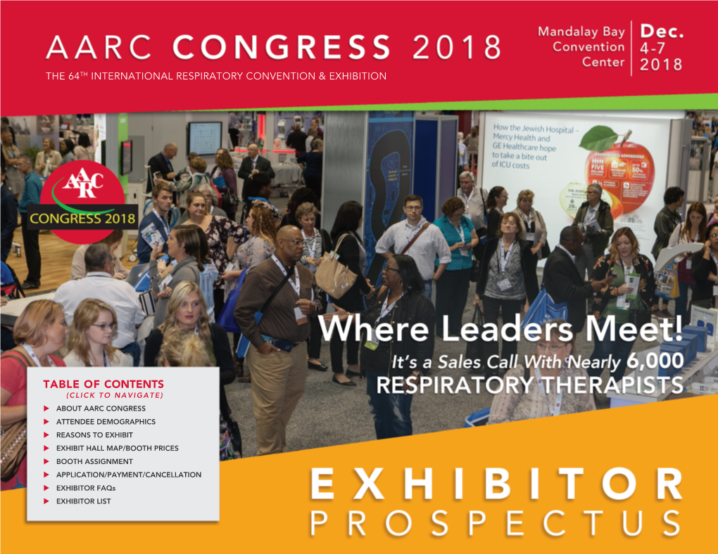 2018 Congress Exhibitor Prospectus