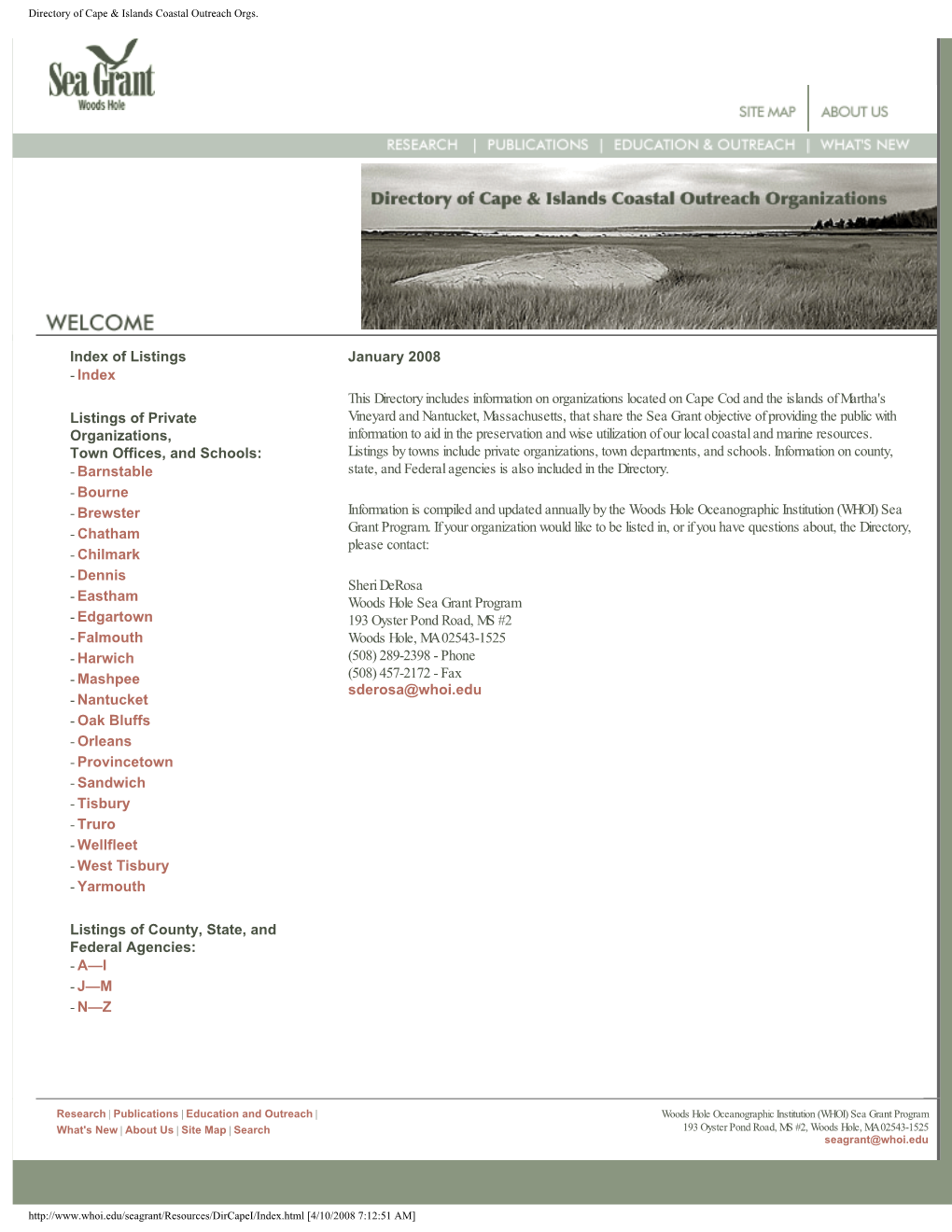 Directory of Cape & Islands Coastal Outreach Orgs
